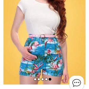 Collectif retro flamingo shorts